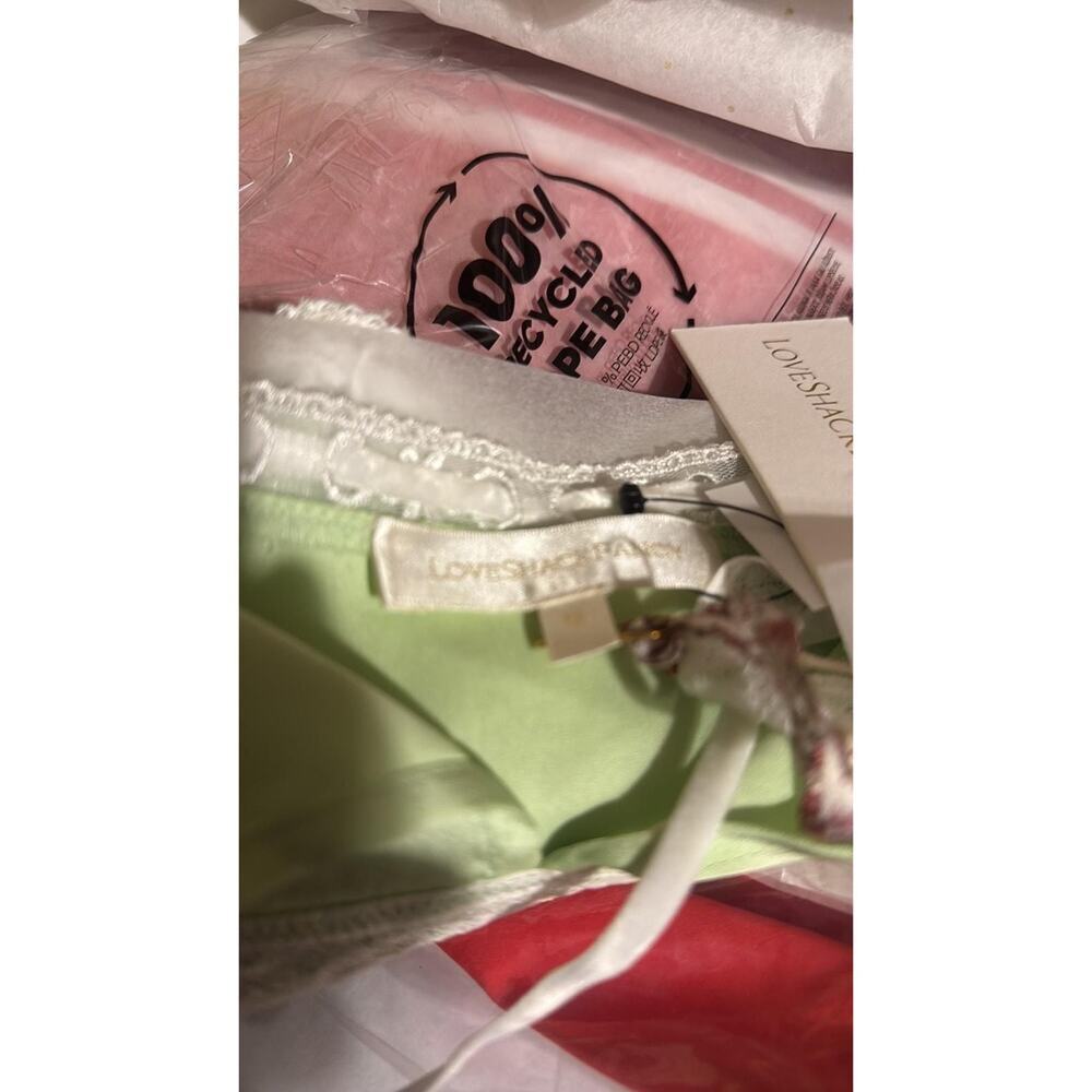 LoveShackFancy Sunny Lace Trimmed Pintucked Camisole light green XL - Picture 9 of 9